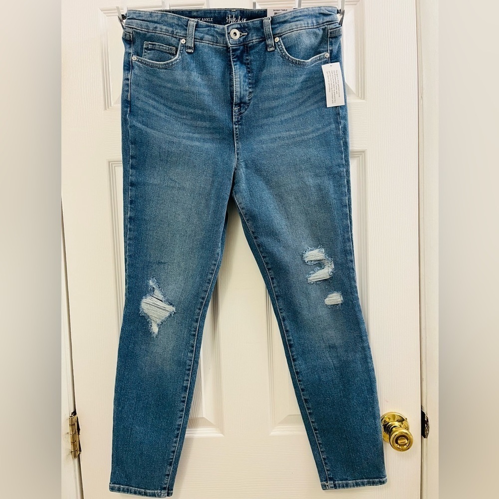 High rise skinny ankel Jeans Pockets Pants Women's Denim Jeans